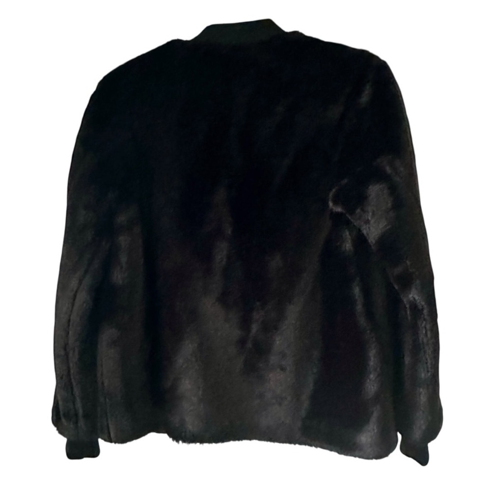 JUST Female Soft Black Faux Fur Bomber Woman’s Size XS - Picture 5 of 8